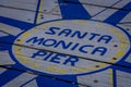 Los Angeles, California, USA, JUNE, 15, 2018: Outdoor view of wooden pier painted with a description of the area in the