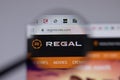 Los Angeles, California, USA - 1 June 2021: Regal Cinemas logo or icon on website page, Illustrative Editorial