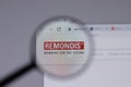 Los Angeles, California, USA - 1 June 2021: Remondis logo or icon on website page, Illustrative Editorial