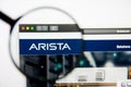 Los Angeles, California, USA - 5 March 2019: Arista Networks website homepage. Arista Networks logo visible on display screen, Royalty Free Stock Photo