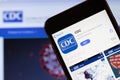 Los Angeles, California, USA - 24 March 2020: CDC app logo on phone screen close up with website on background with icon, Royalty Free Stock Photo