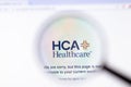 Los Angeles, California, USA - 20 March 2020: HCA Healthcare company logo on website page close-up on screen, Illustrative