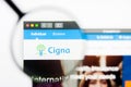 Los Angeles, California, USA - 24 March 2019: Illustrative Editorial of Cigna website homepage. Cigna logo visible on