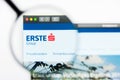 Los Angeles, California, USA - 24 March 2019: Illustrative Editorial of Erste Group Bank website homepage. Erste Group Royalty Free Stock Photo