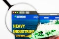 Los Angeles, California, USA - 13 March 2019: Illustrative Editorial, Hyundai Heavy Industries website homepage. Hyundai