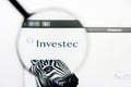 Los Angeles, California, USA - 23 March 2019: Illustrative Editorial of Investec website homepage. Investec logo visible