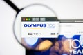 Los Angeles, California, USA - 5 March 2019: Olympus website homepage. Olympus logo visible on display screen