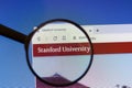 Los Angeles, California, USA - 3 March 2020: Stanford University website homepage logo visible on display screen, Illustrative Royalty Free Stock Photo