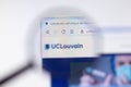 Los Angeles, California, USA - 7 March 2020: Universite catholique de Louvain UCLouvain website homepage logo visible on display