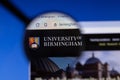 Los Angeles, California, USA - 3 March 2020: University of Birmingham website homepage logo visible on display screen,