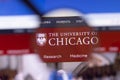 Los Angeles, California, USA - 3 March 2020: University of Chicago website homepage logo visible on display screen, Illustrative