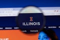 Los Angeles, California, USA - 3 March 2020: University of Illinois at Urbana-Champaign website homepage logo visible on display