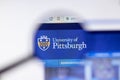 Los Angeles, California, USA - 7 March 2020: University of Pittsburgh website homepage logo visible on display close-up,