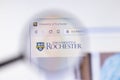 Los Angeles, California, USA - 7 March 2020: University of Rochester website homepage logo visible on display close-up,