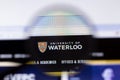 Los Angeles, California, USA - 7 March 2020: University of Waterloo website homepage logo visible on display close-up,