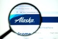Los Angeles, California, USA - May 19 2020 : Official website of Alaska air . Homepage of firm Royalty Free Stock Photo