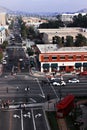 Glendale Center in Los Angeles. The intersection of carriageways from above. A place for entertainment and relaxation. Center Gree Royalty Free Stock Photo