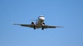 LOS ANGELES, CALIFORNIA, USA - OCT 9th, 2014: airplane shown shortly before landing at the LA Airport LAX.