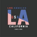 Los angeles, California, USA typography shirt design graphic stock vector