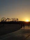 Los angeles california venice beach park sea pier sunset Santa monica Royalty Free Stock Photo