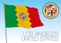 Los Angeles city flag and seal, United States