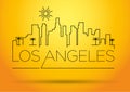 Los Angeles City Line Silhouette Typographic Design Royalty Free Stock Photo