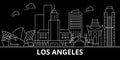 Los Angeles city silhouette skyline. USA - Los Angeles city vector city, american linear architecture. Los Angeles city Royalty Free Stock Photo