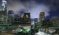 Los Angeles city skyline at night Royalty Free Stock Photo