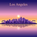 Los Angeles city skyline silhouette background Royalty Free Stock Photo