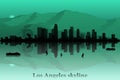 Los Angeles city skyline vector silhouette. Royalty Free Stock Photo