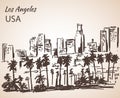 Los Angeles cityscape sketch.