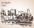 Los Angeles cityscape sketch.