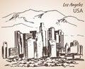 Los Angeles cityscape sketch.