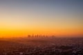 Los Angeles cityscape viewed from Griffith observatory at sunrise Royalty Free Stock Photo