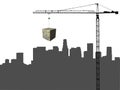 Los Angeles and Crane with cube