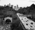 Los Angeles Downtown City Skyline Rush Hour Traffic Dusk