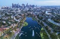 Los Angeles downtown seen from Echo Lake