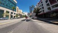 Los Angeles Downtown Wilshire Blvd Eastbound 01 Front View at Witmer St Driving Plate California USA Ultra Wide