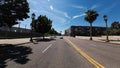 Los Angeles Downtown Wilshire Blvd Eastbound 01 Rear View at Valencia St Driving Plate California USA Ultra Wide