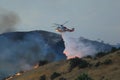 Los Angeles Fire Department Helicopter Dropping Water on the La Tuna Fire Royalty Free Stock Photo