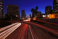 Los Angeles Freeway at Night Royalty Free Stock Photo