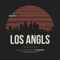 Los Angeles graphic, t-shirt design, tee print, typography, emblem.