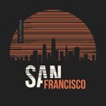 San Francisco graphic, t-shirt design, tee print, typography