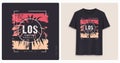 Los Angeles. Graphic tee shirt design, grunge styled print.