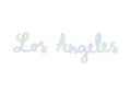 Los Angeles hand lettering with pastel colors