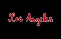 Los Angeles hand lettering with red and white colors