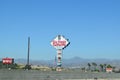 Six flags california sign along the highway Royalty Free Stock Photo