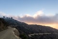 Los angeles hillside hiking trail at dawn
