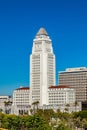 Los Angeles historic city hall under blue sky Royalty Free Stock Photo