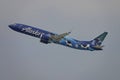Alaska Airlines Passenger Jet Taking Off with Special Orcas Livery